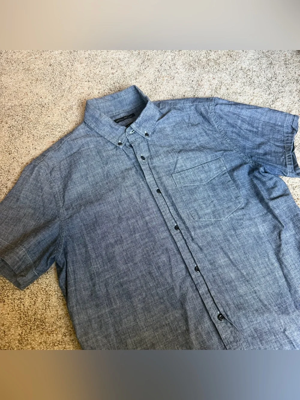 Banana Republic Shirt Men M Blue‎ Chambray Denim Grant Slim Fit Button Up Casual